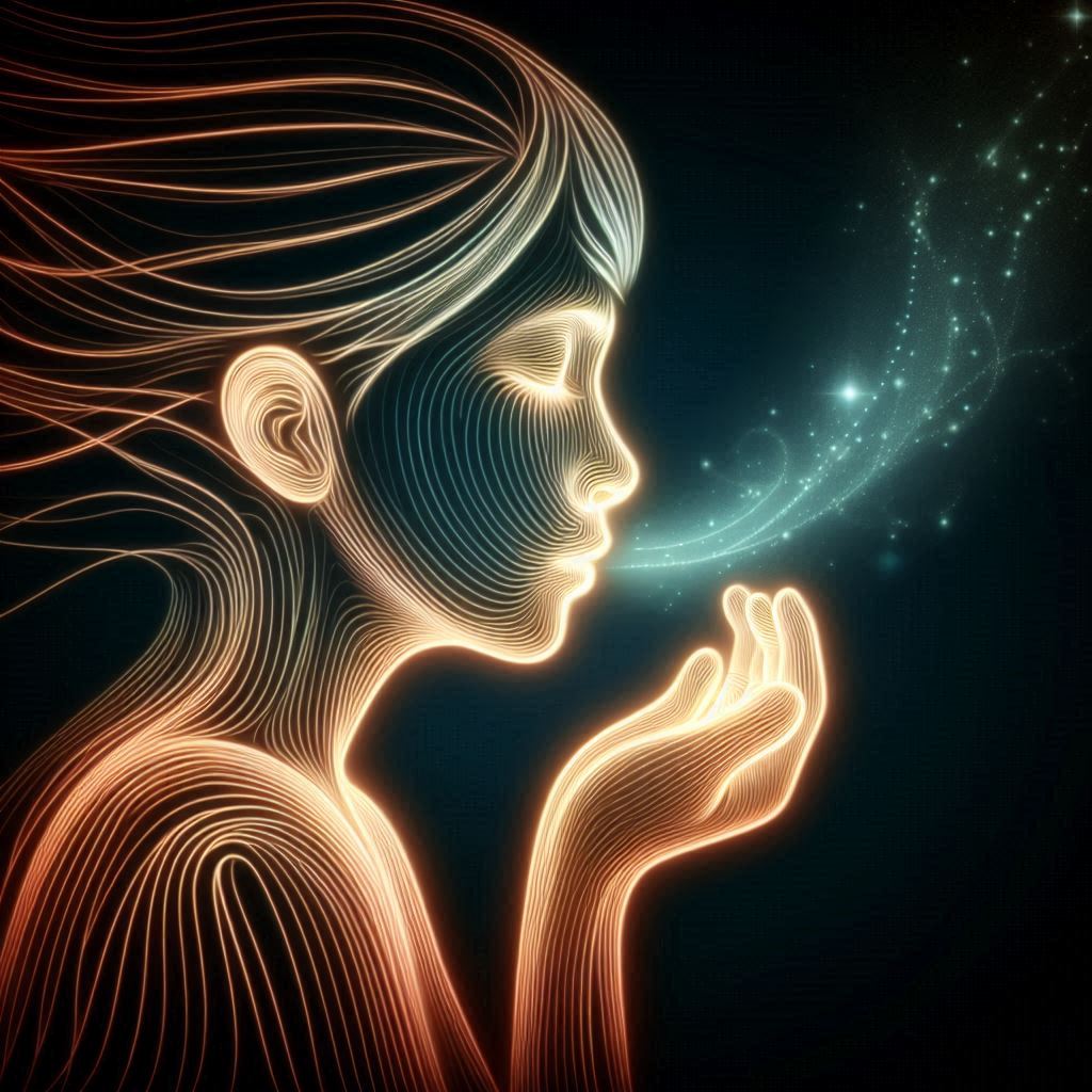 Illustration representing breathing for calm