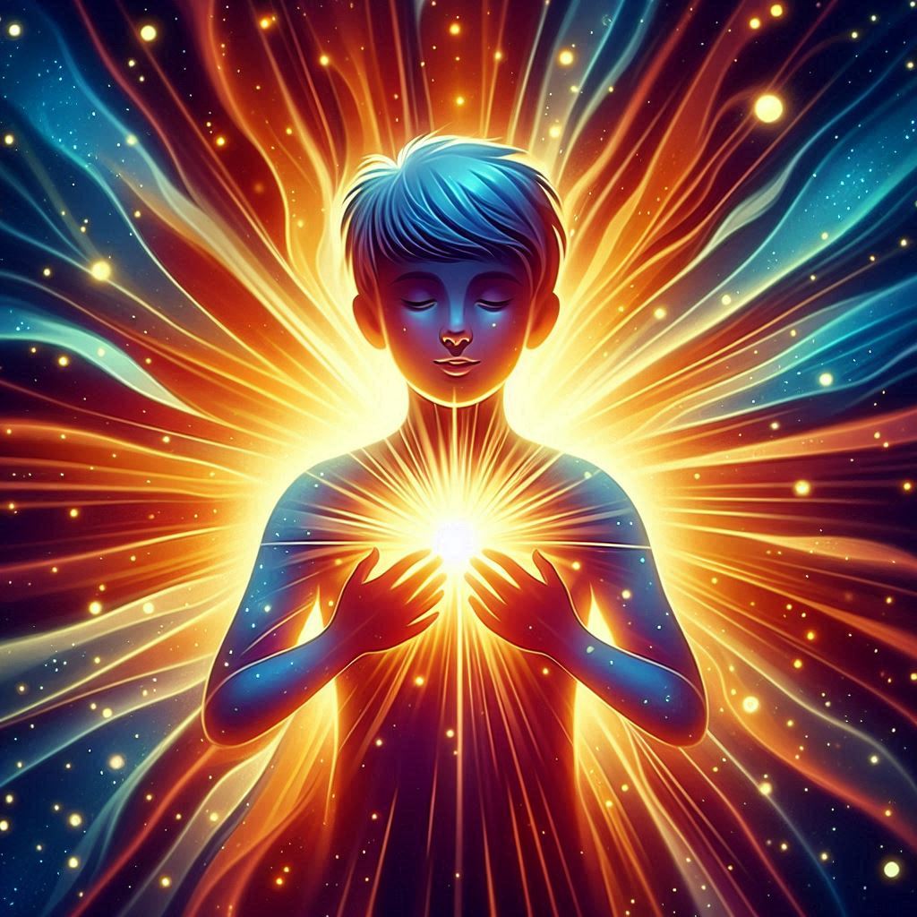 Illustration representing inner strength and light
